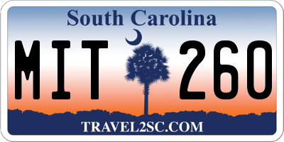 SC license plate MIT260