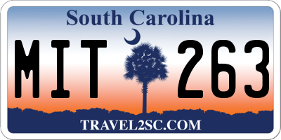 SC license plate MIT263