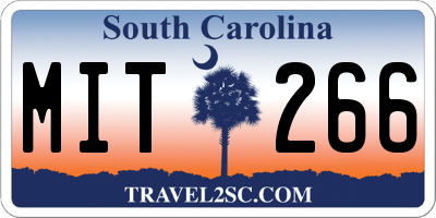 SC license plate MIT266