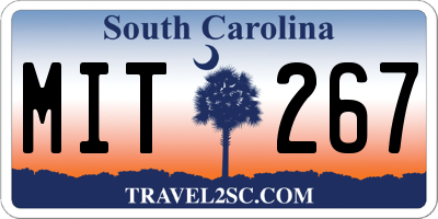 SC license plate MIT267