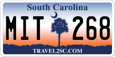 SC license plate MIT268
