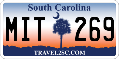SC license plate MIT269