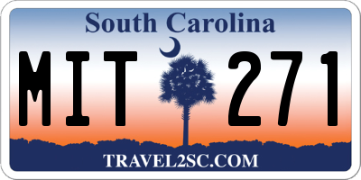 SC license plate MIT271