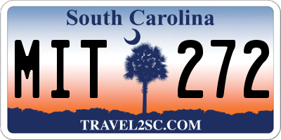 SC license plate MIT272