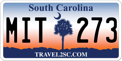 SC license plate MIT273