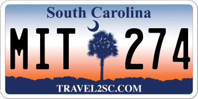 SC license plate MIT274