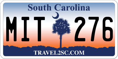 SC license plate MIT276