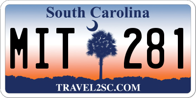 SC license plate MIT281