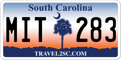 SC license plate MIT283
