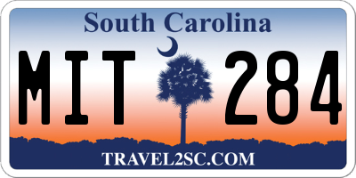 SC license plate MIT284