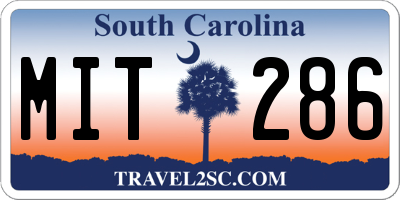SC license plate MIT286