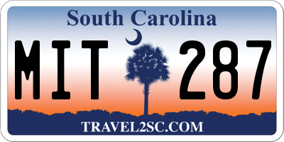 SC license plate MIT287