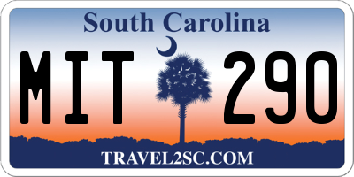 SC license plate MIT290