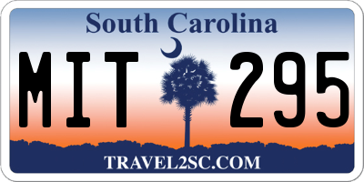 SC license plate MIT295