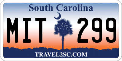 SC license plate MIT299