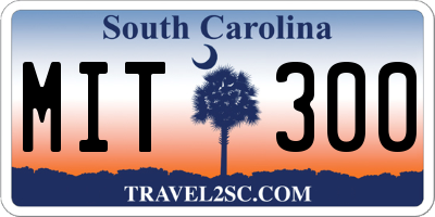 SC license plate MIT300