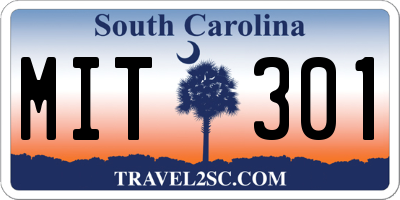 SC license plate MIT301