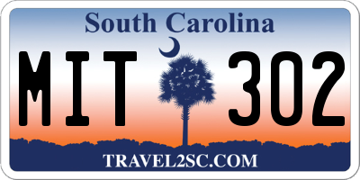 SC license plate MIT302