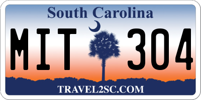 SC license plate MIT304