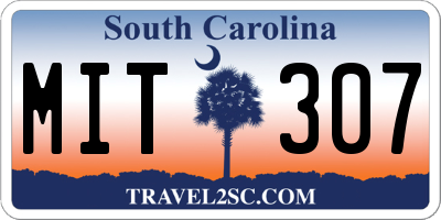 SC license plate MIT307