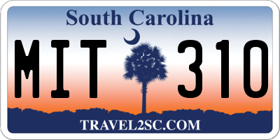 SC license plate MIT310