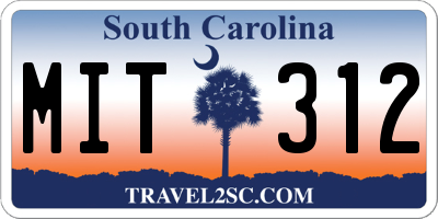 SC license plate MIT312