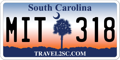 SC license plate MIT318