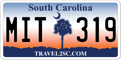 SC license plate MIT319