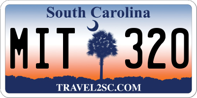 SC license plate MIT320