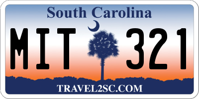 SC license plate MIT321