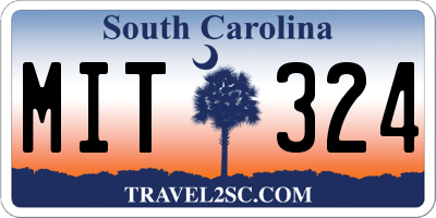 SC license plate MIT324