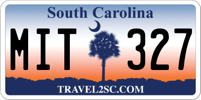 SC license plate MIT327