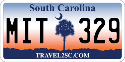 SC license plate MIT329