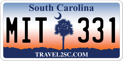 SC license plate MIT331