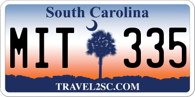 SC license plate MIT335