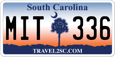 SC license plate MIT336