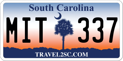 SC license plate MIT337
