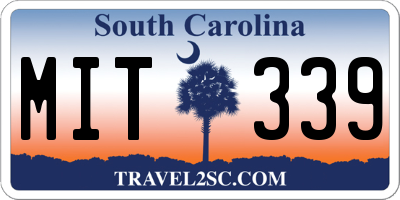 SC license plate MIT339