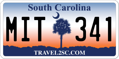SC license plate MIT341