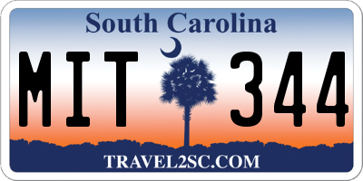 SC license plate MIT344