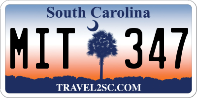 SC license plate MIT347