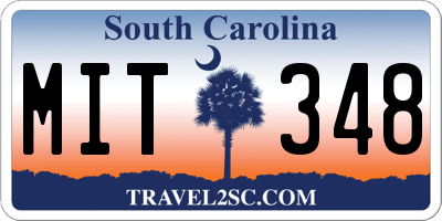SC license plate MIT348