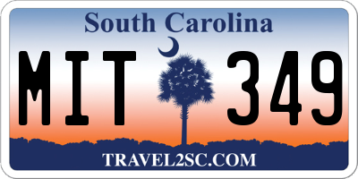SC license plate MIT349