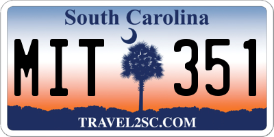 SC license plate MIT351