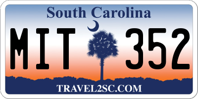 SC license plate MIT352