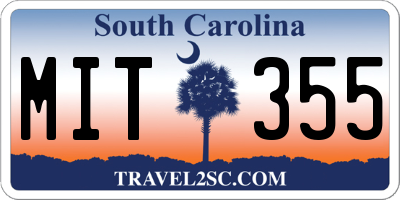 SC license plate MIT355
