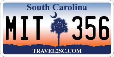 SC license plate MIT356