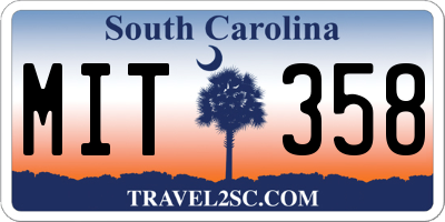SC license plate MIT358