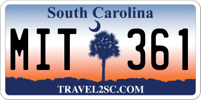 SC license plate MIT361