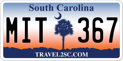 SC license plate MIT367